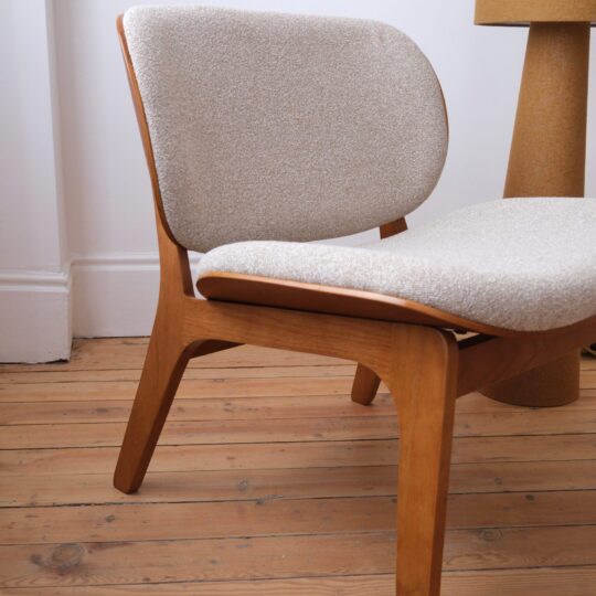 Fauteuil salon tissu beige