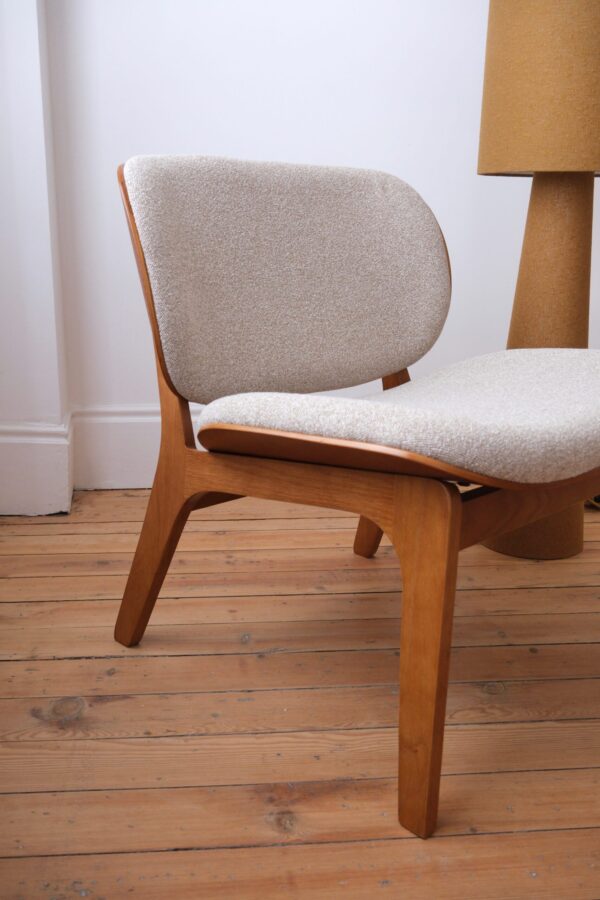 Fauteuil salon tissu beige