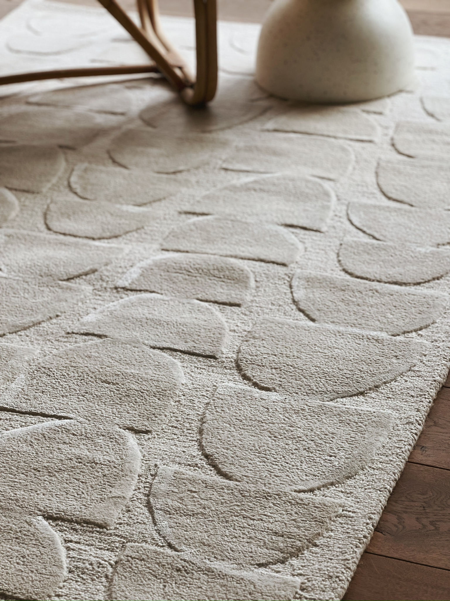 tapis blanc casse