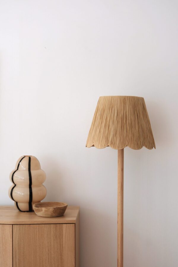 Lampe de sol bohème en bois