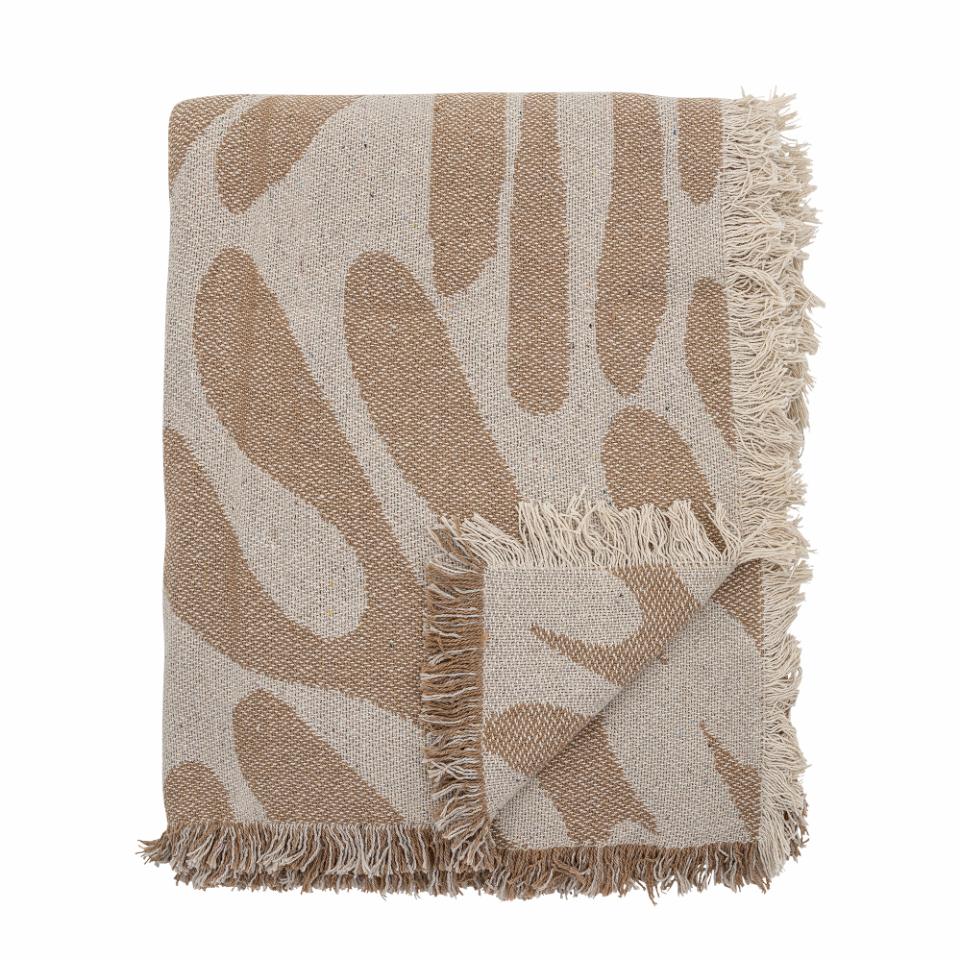 Plaid en coton beige