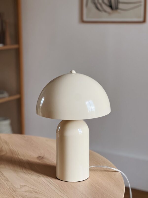 Lampe à poser en métal écru