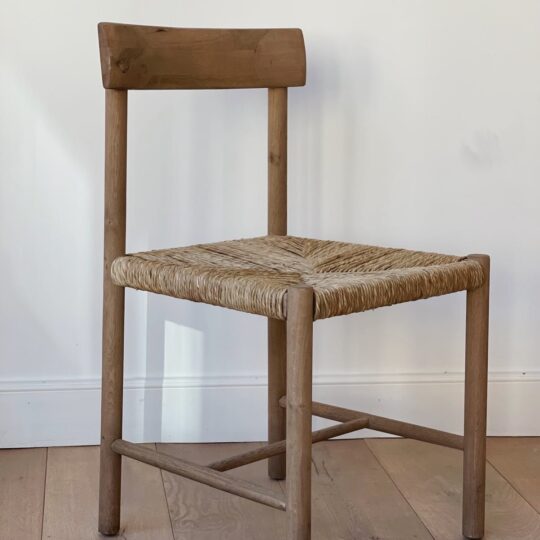 chaise bois et rotin