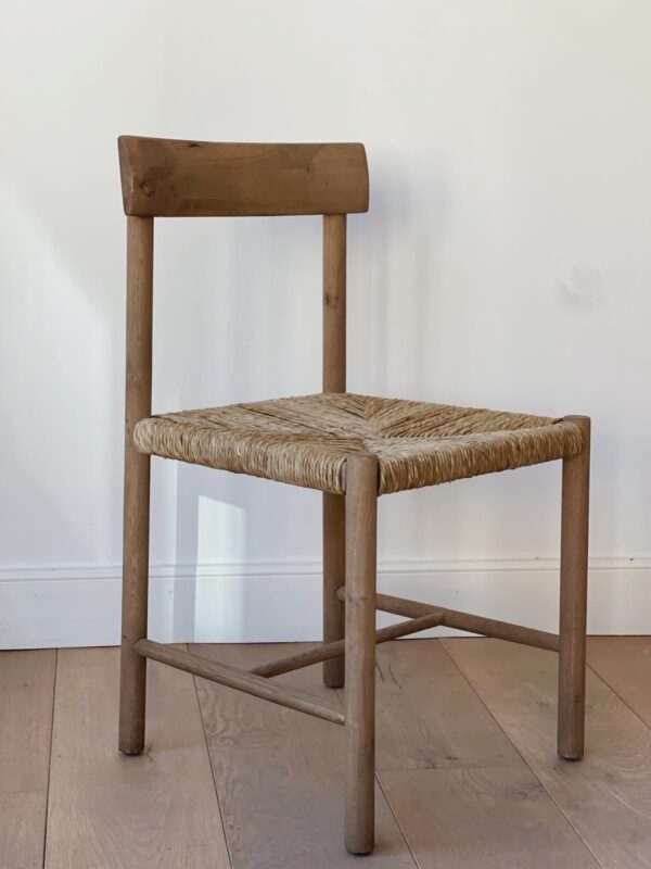 chaise bois et rotin