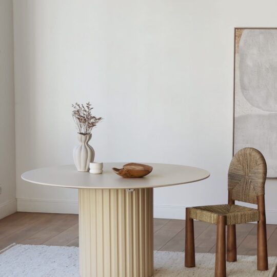 Table ronde pied central