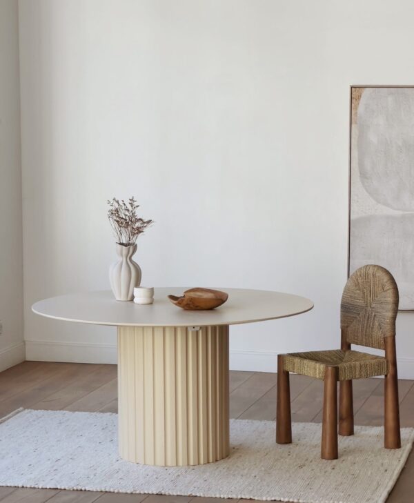 Table ronde pied central