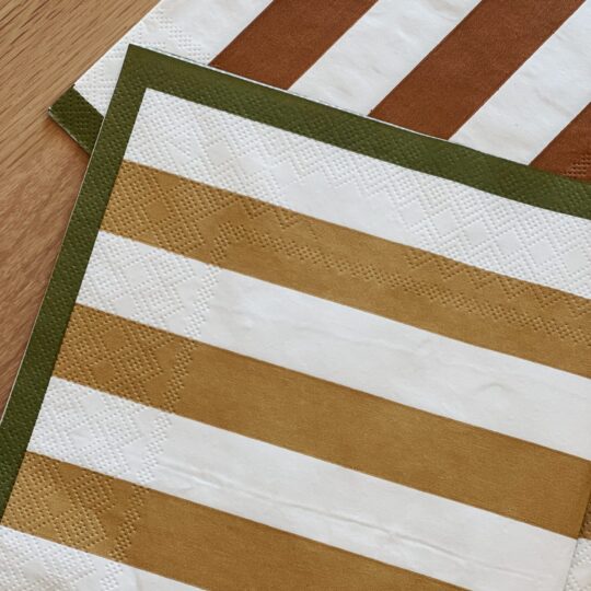 Serviettes en papier rayures