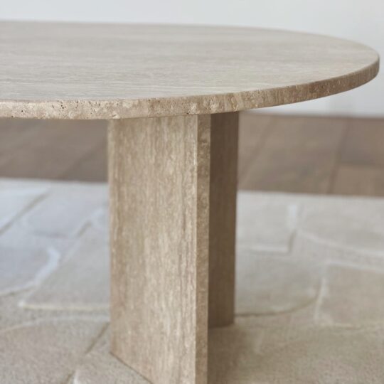 table basse en travertin beige