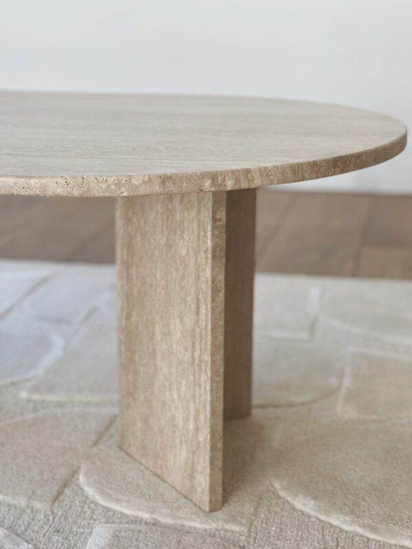 table basse en travertin beige