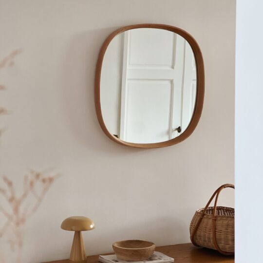Miroir mural en bois de chêne