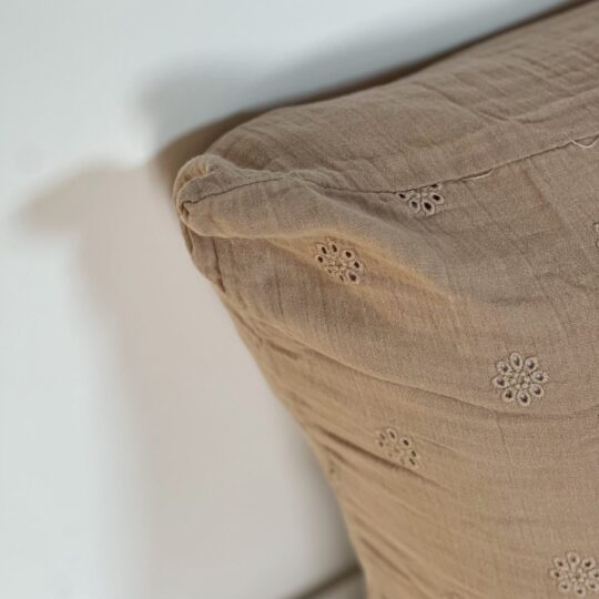 Paire de taies d'oreiller gaze de coton marron