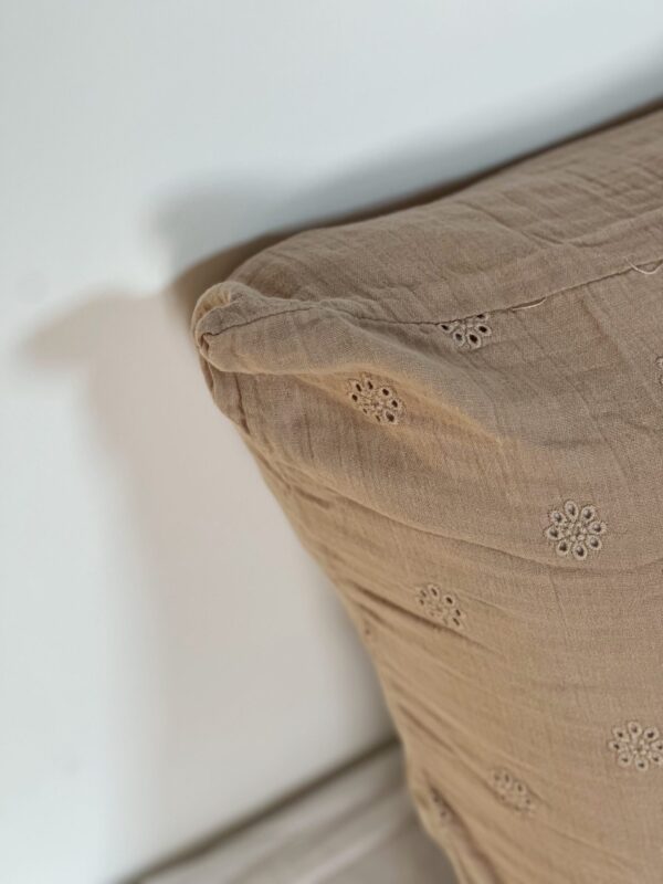 Paire de taies d'oreiller gaze de coton marron