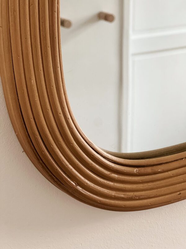 Miroir en rotin naturel
