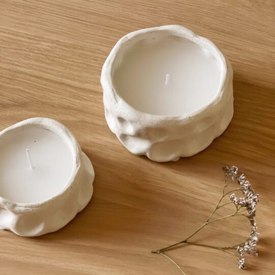 Bougie en céramique blanc