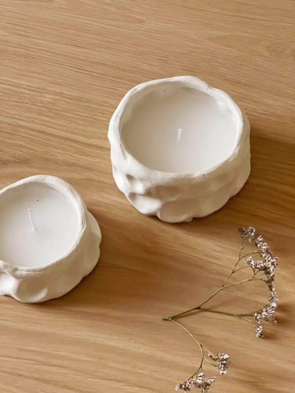 Bougie en céramique blanc