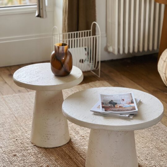Table basse effet travertin