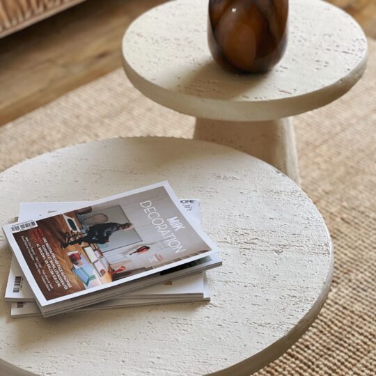 Table effet travertin
