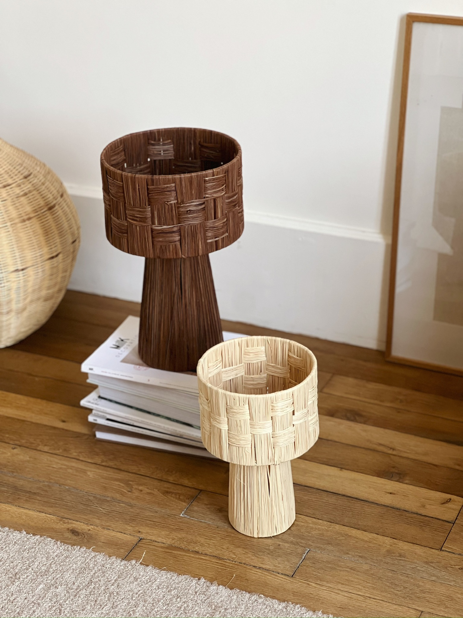 lampe de chevet raphia