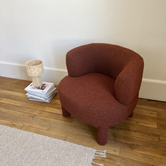 fauteuil tissu bouclette