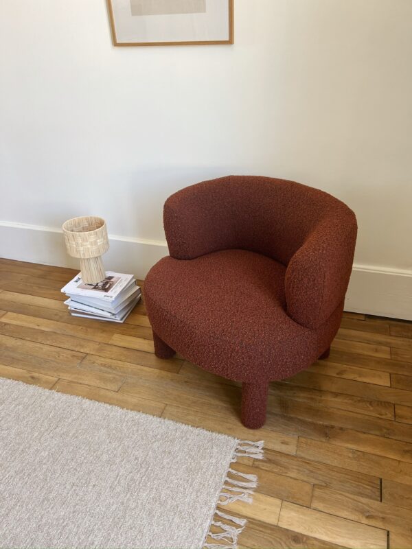 fauteuil tissu bouclette