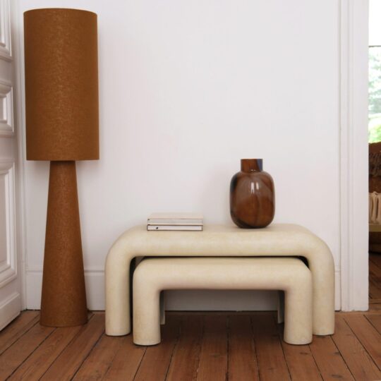 table basse effet béton ciré