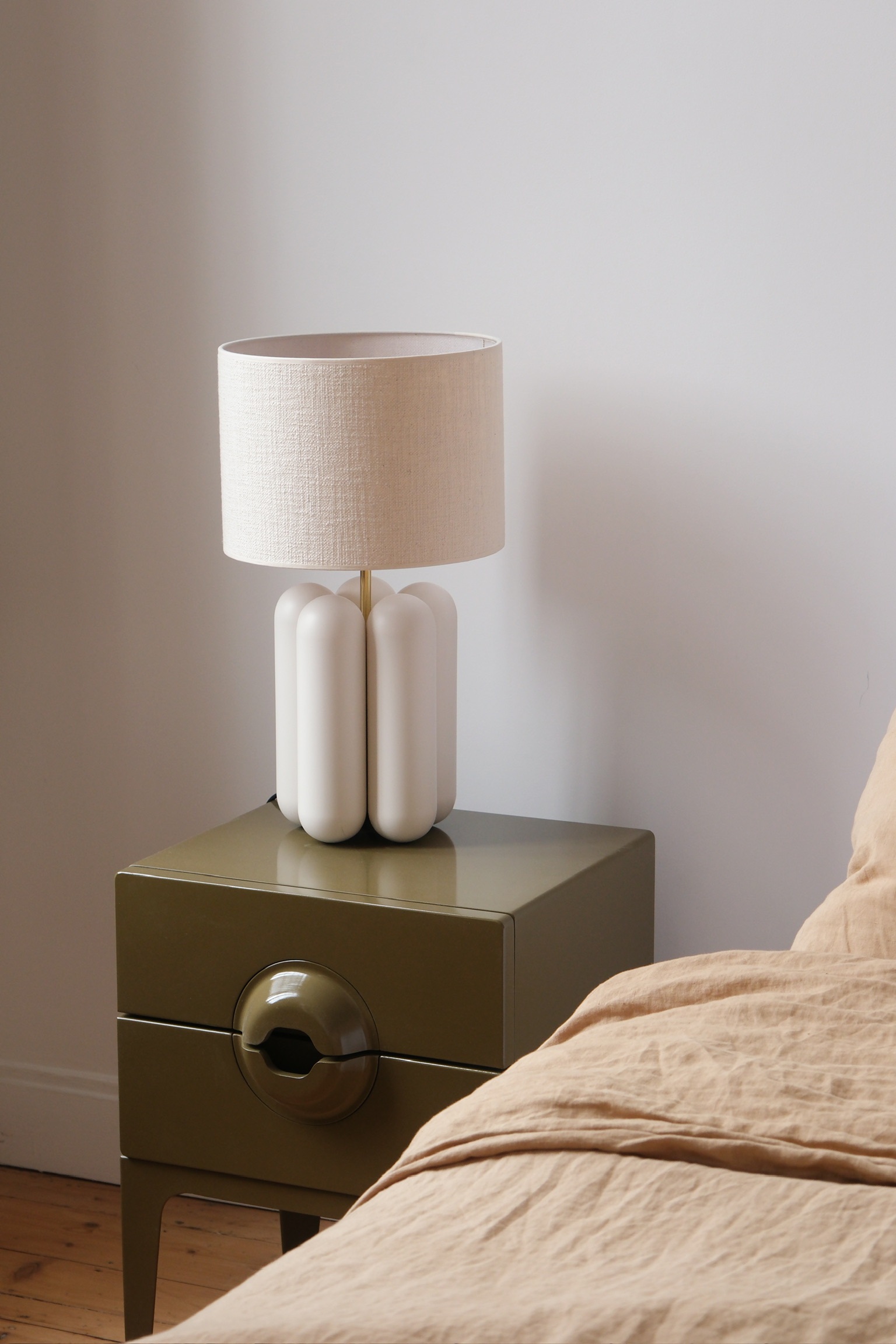 lampe à poser crème lin