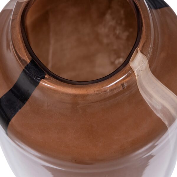 Vase verre brun et noir
