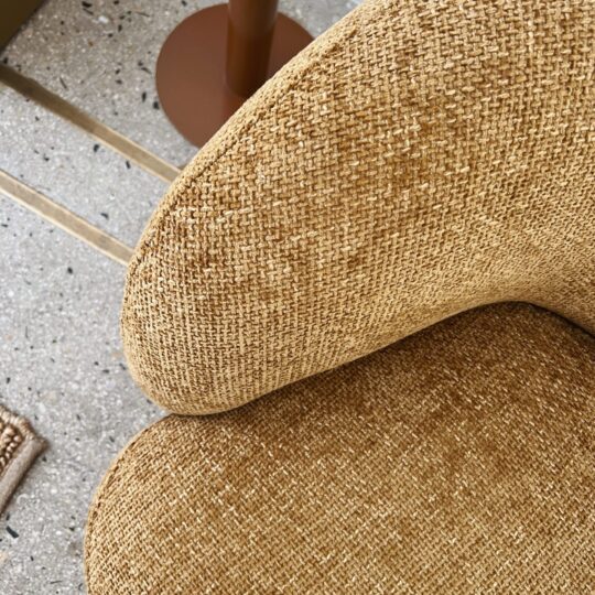 Fauteuil club tissu chiné bronze – Image 3