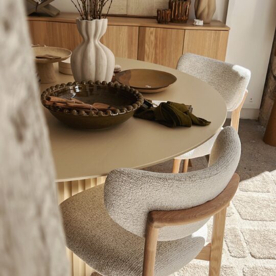 Chaise bois et tissu