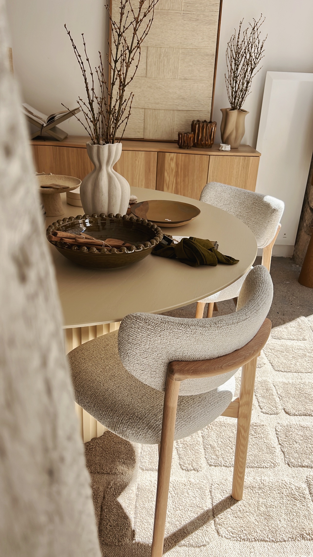 Chaise bois et tissu