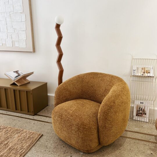 Fauteuil tissu bronze