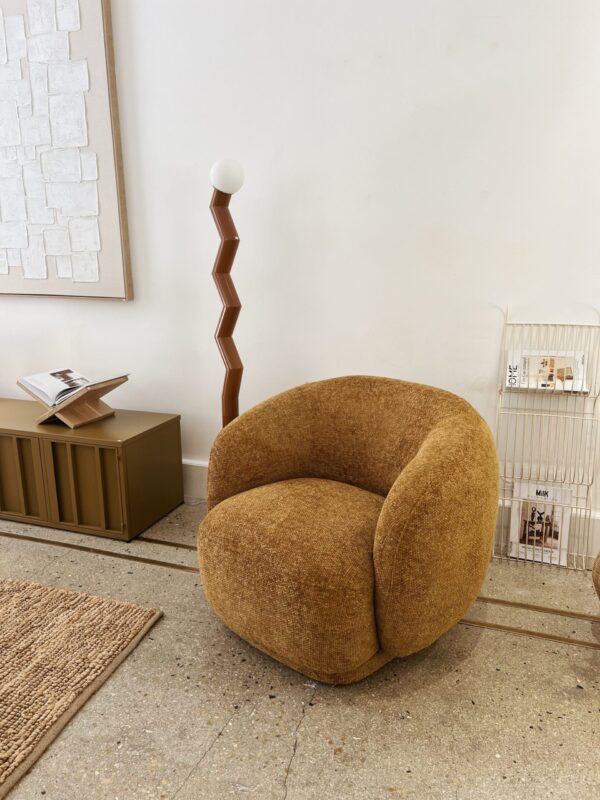 Fauteuil tissu bronze