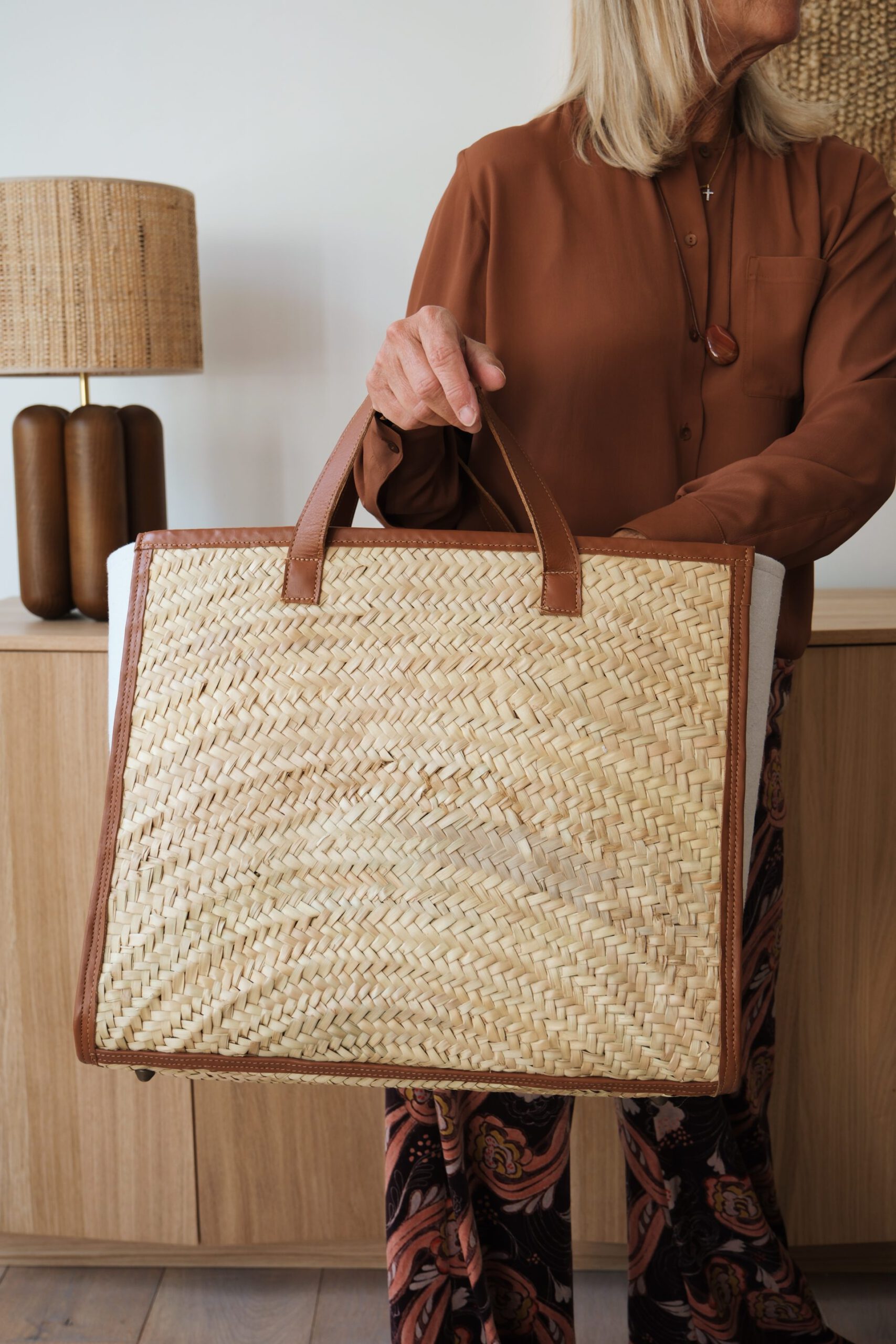 Panier cuir