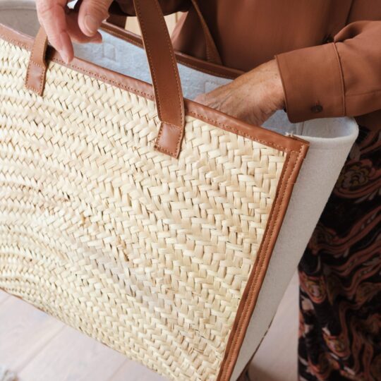 panier cuir naturel
