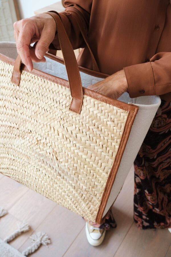 panier cuir naturel