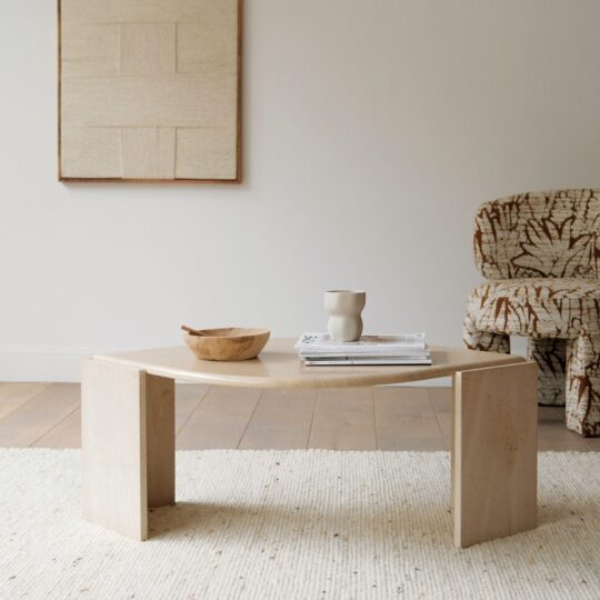 Table basse en travertin vintage