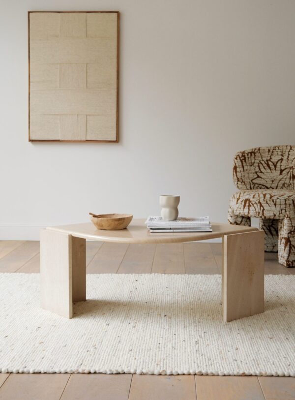 Table basse en travertin vintage