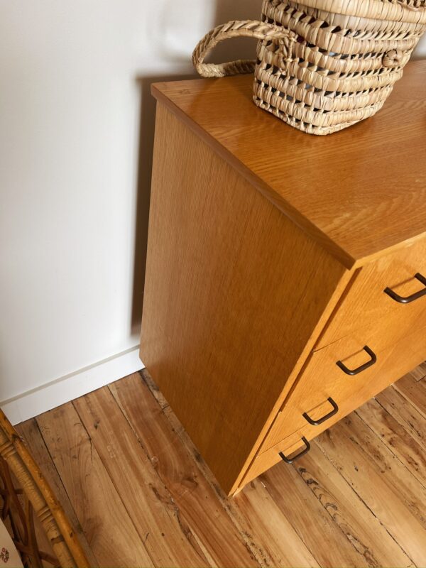 Commode vintage en bois 4 tiroirs