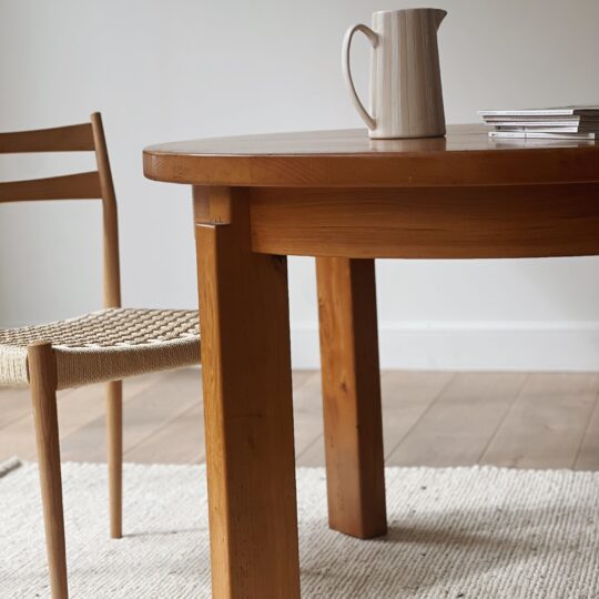 Table en orme massif avec rallonges – Image 5