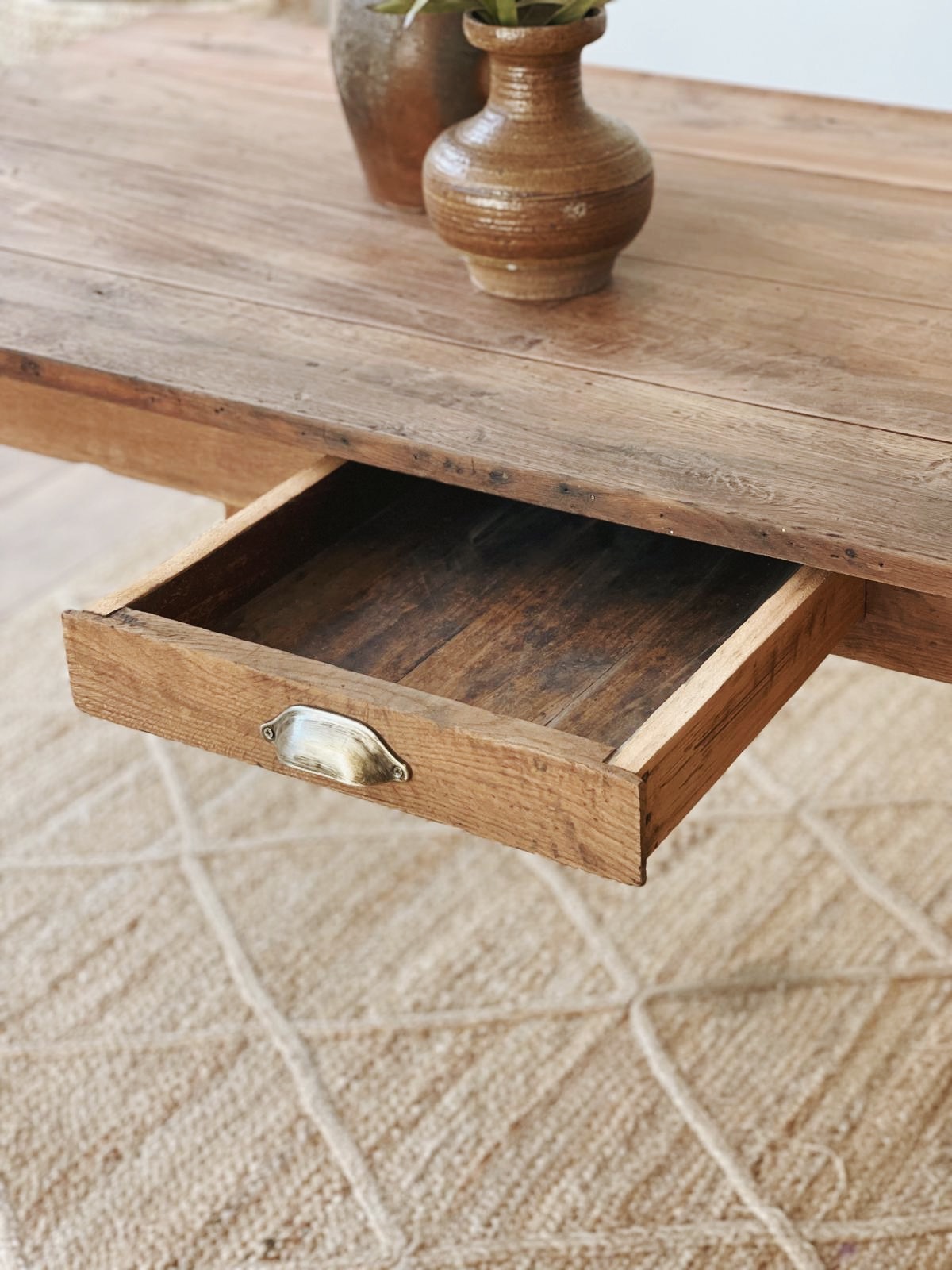 Table de ferme vintage bois vieilli