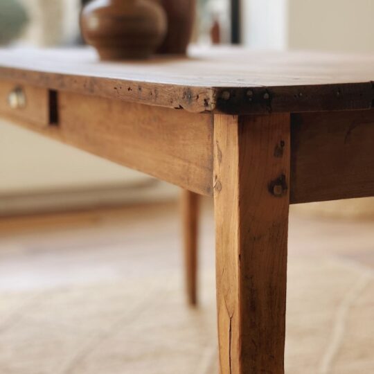 Table de ferme vintage en bois
