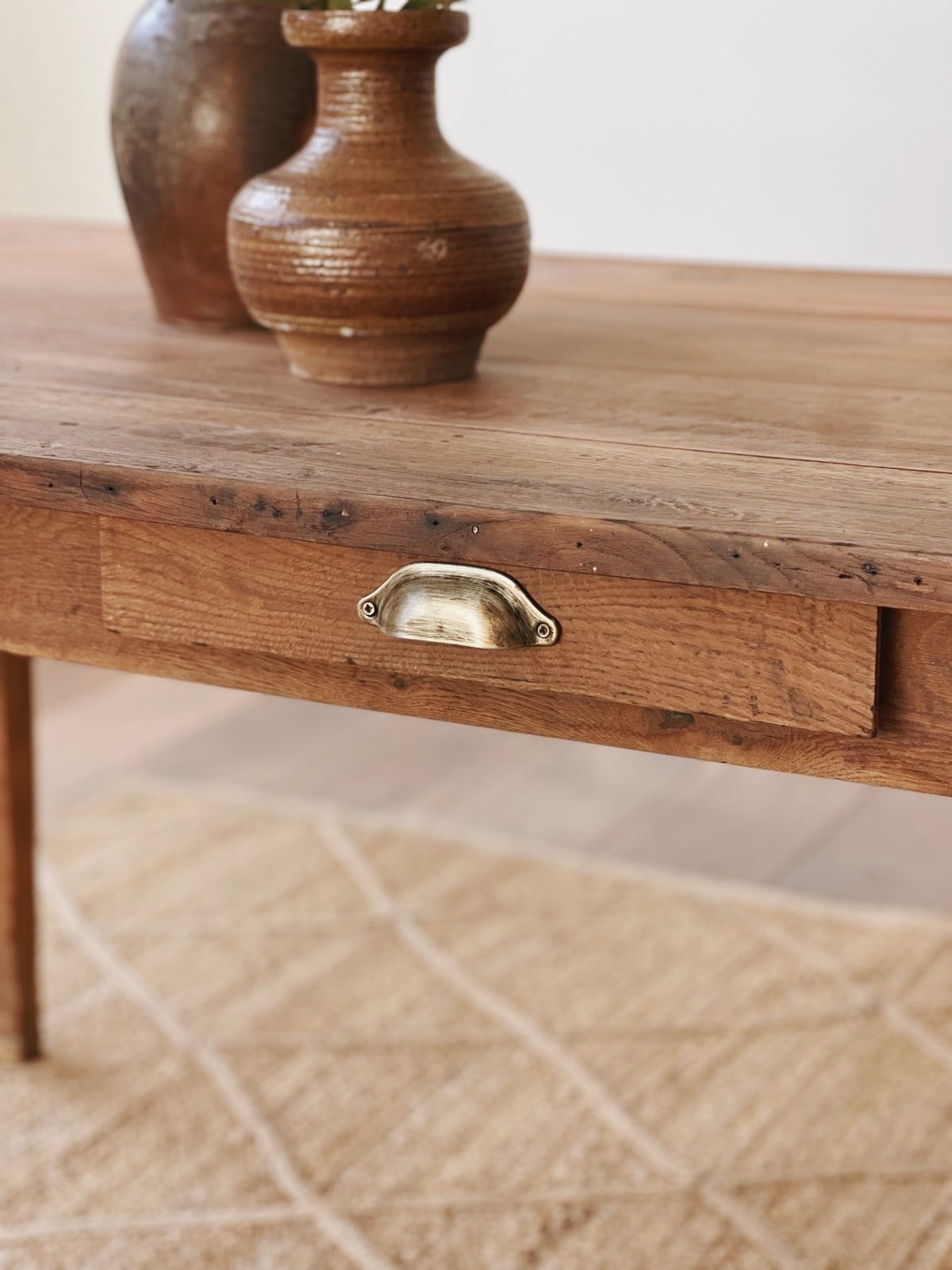 Table de ferme ancienne en bois massif – Image 6