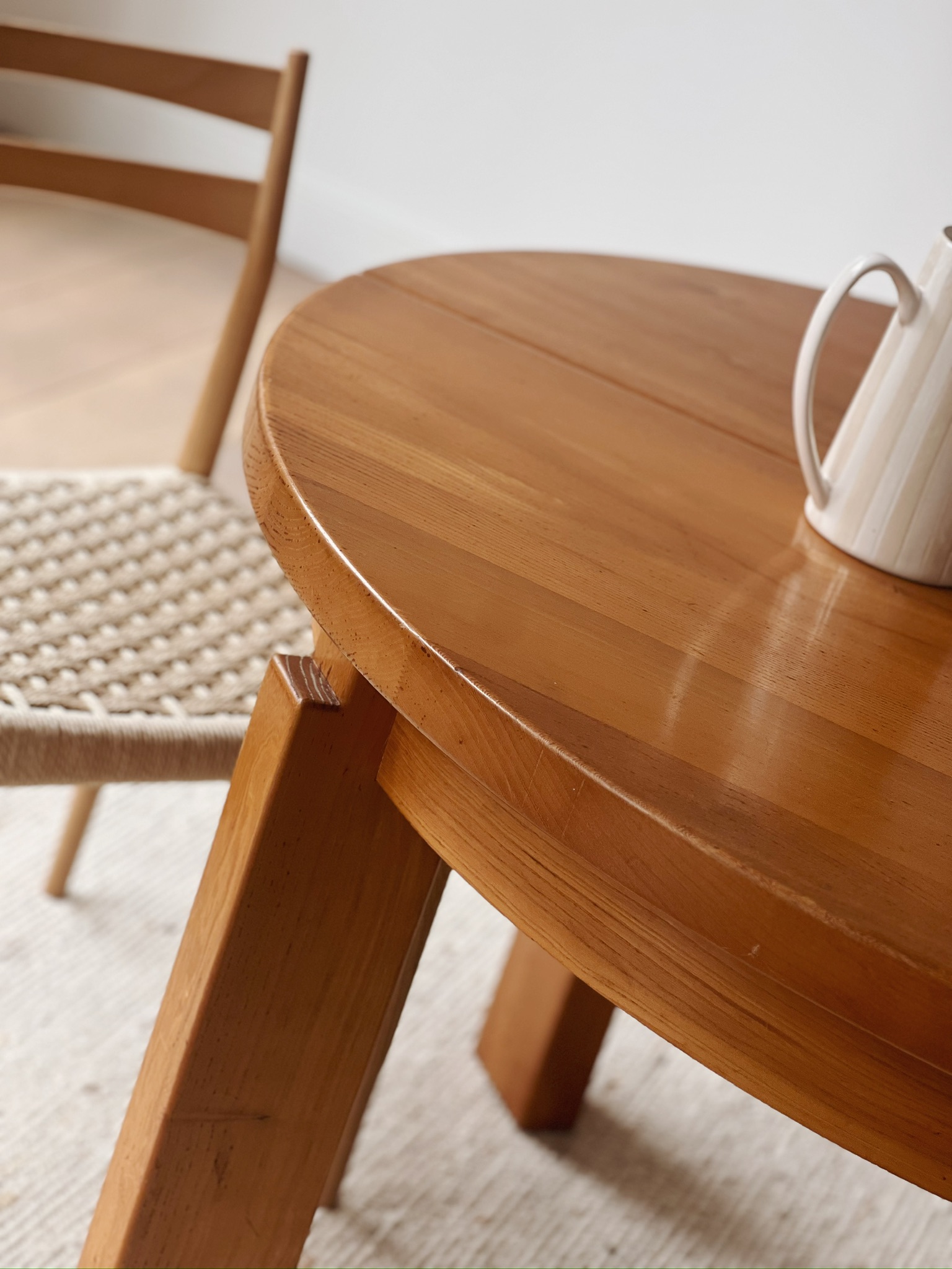 Table en orme massif avec rallonges – Image 3