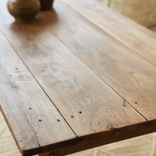 Table de ferme ancienne en bois massif – Image 4
