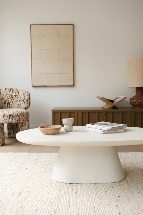 Table basse ciment blanc