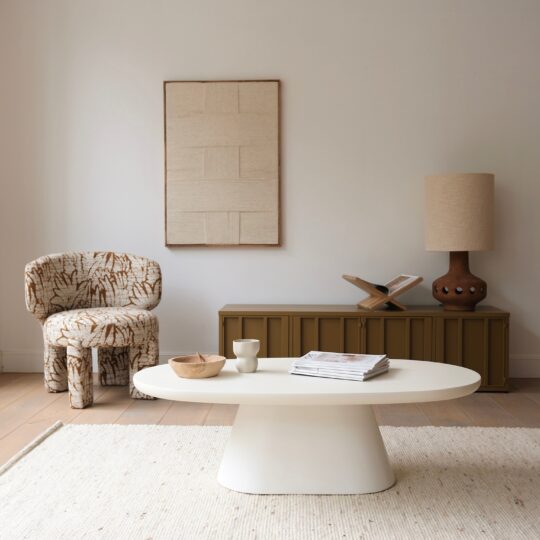 Table basse ciment blanc
