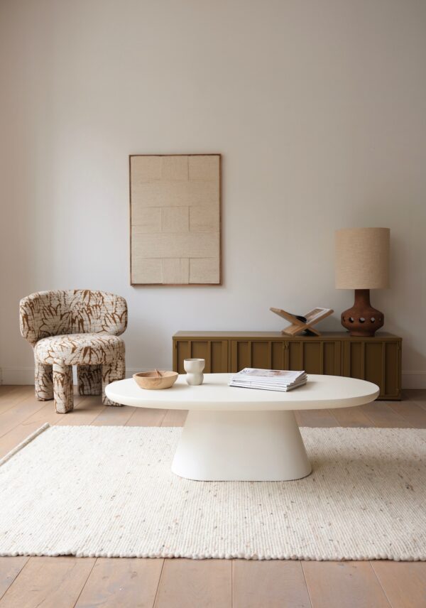 Table basse ciment blanc