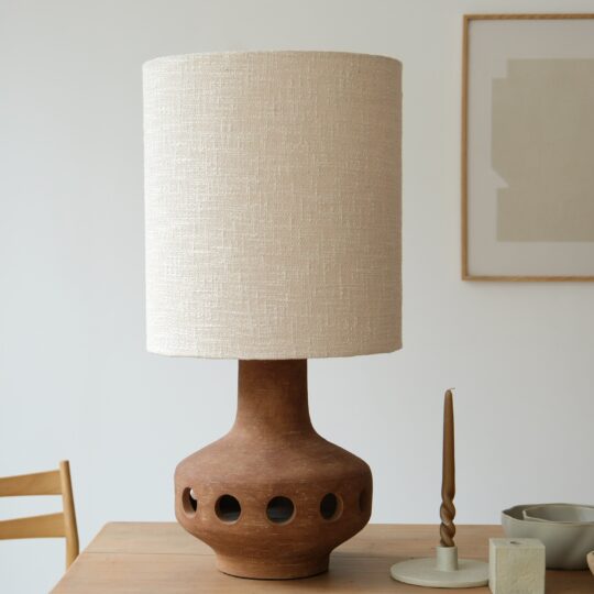 Lampe en grès avec abat jour – Image 1