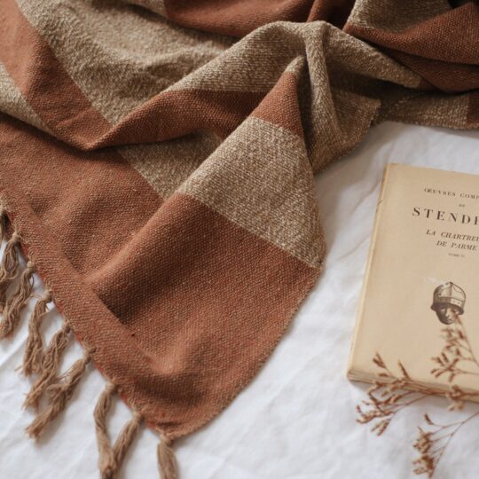 Plaid coton terracotta