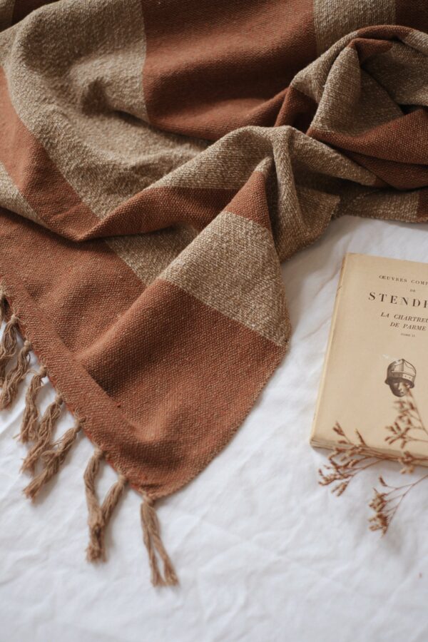 Plaid coton terracotta
